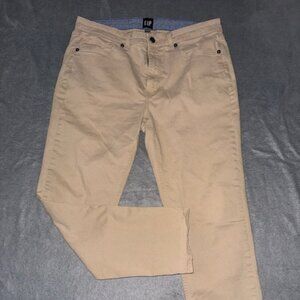 GAP Men’s Khaki Pants 36 x 30 Regular Beige Casual Cotton Chino Trousers